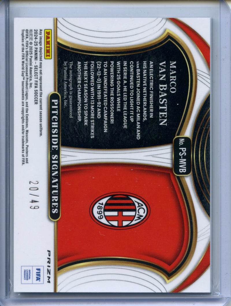 2024-25 Select FIFA Marco Van Basten Pitchside Signatures Purple 20/49