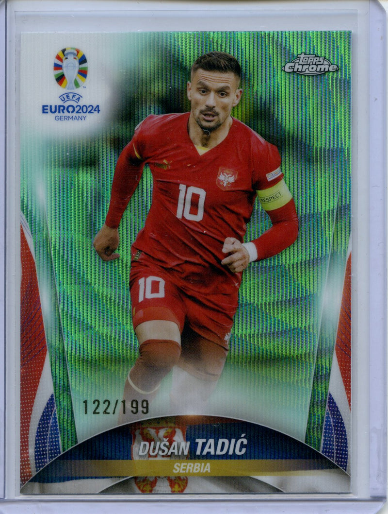 2024 Topps Chrome UEFA Euro Dusan Tadic Aqua Refractor 122/199