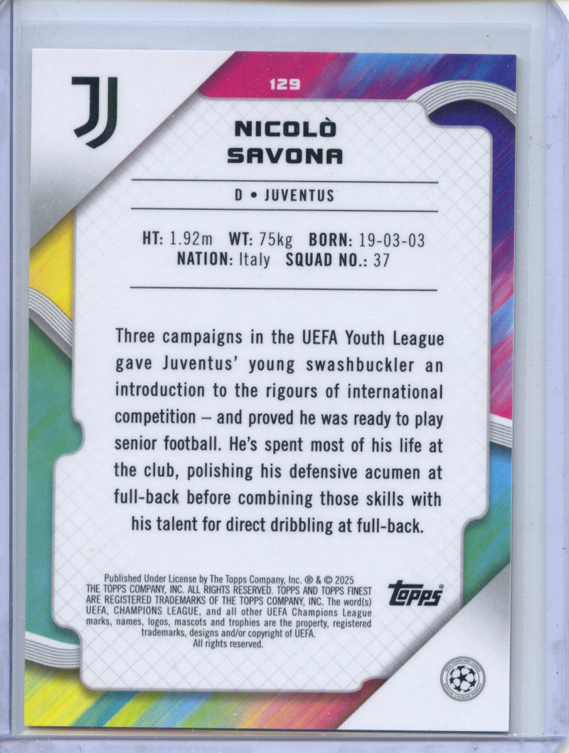 2024-25 Topps Finest UEFA Nicolo Savona Orange 18/25