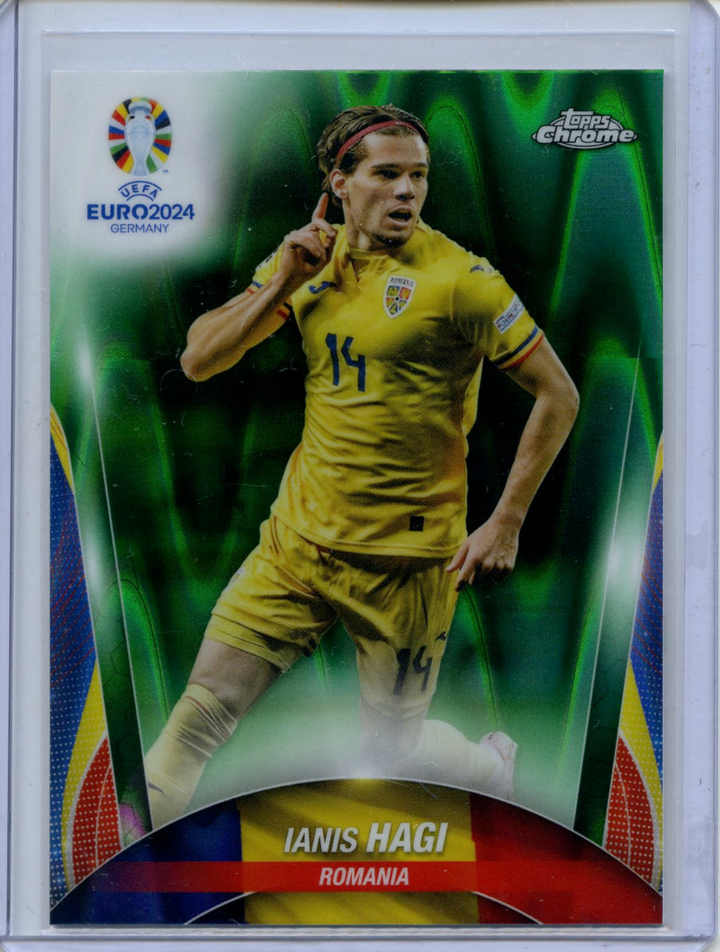 2024 Topps Chrome UEFA Euro Ianis Hagi Green RayWave