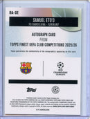2025-26 Topps Finest UEFA Club Comps Samuel Eto’o Green Wave Autographs 71/99