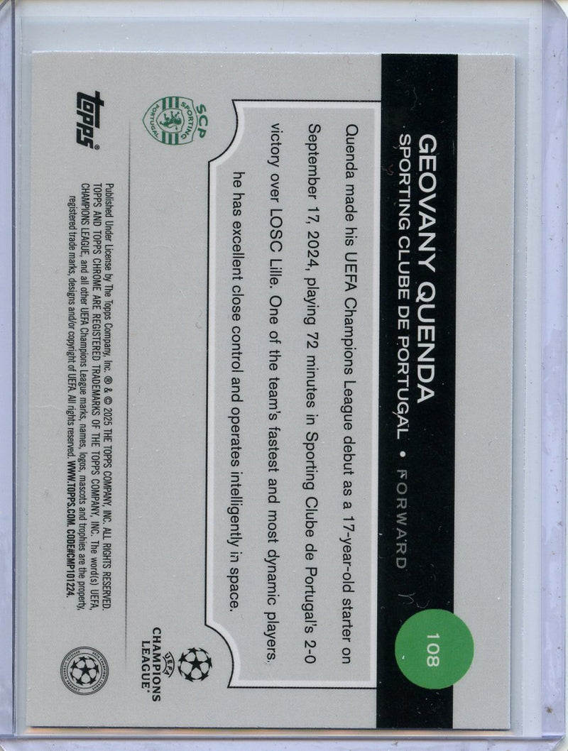 2024-25 Topps Chrome UEFA Club Comps Geovany Quenda Speckle
