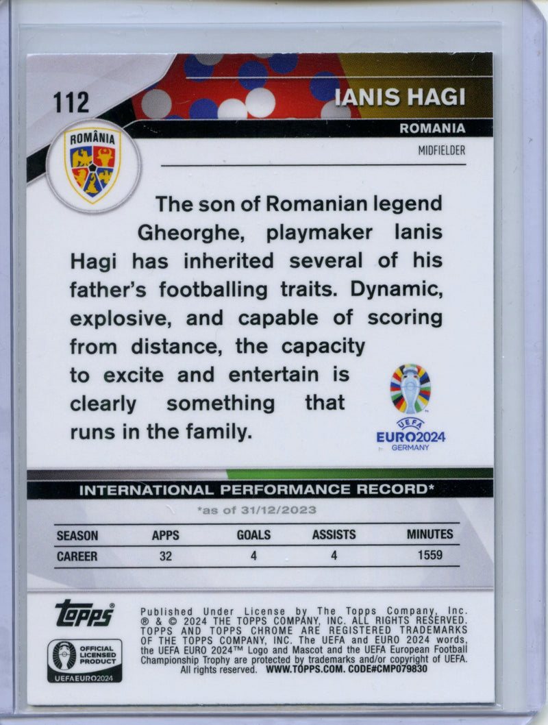 2024 Topps Chrome UEFA Euro Ianis Hagi Green RayWave