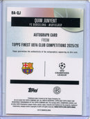 2025-26 Topps Finest UEFA Club Comps Quim Junyent Blue Wave Autographs 72/150