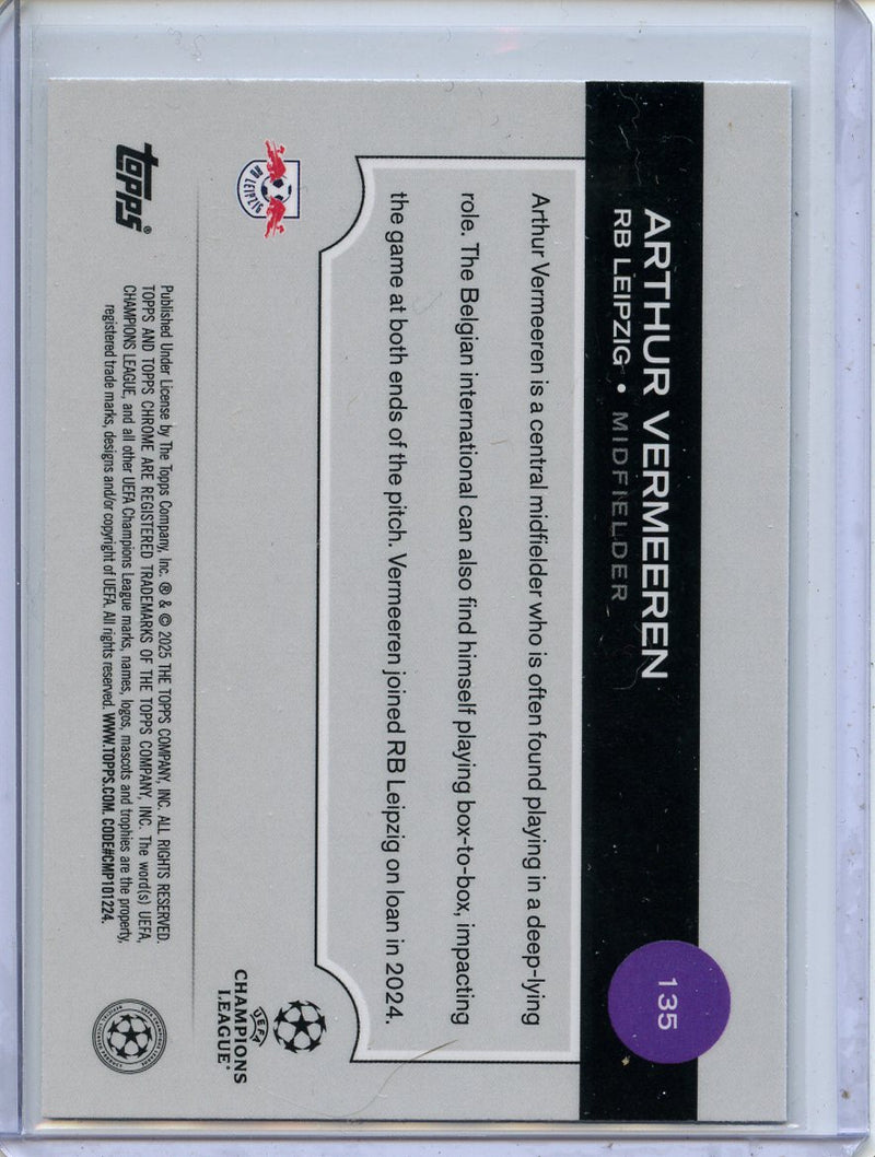 2024-25 Topps Chrome UEFA Club Comps Arthur Vermeeren Speckle
