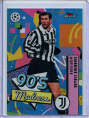 2025-26 Topps Finest UEFA Club Comps Zinedine Zidane 90s Madness Blue 92/150