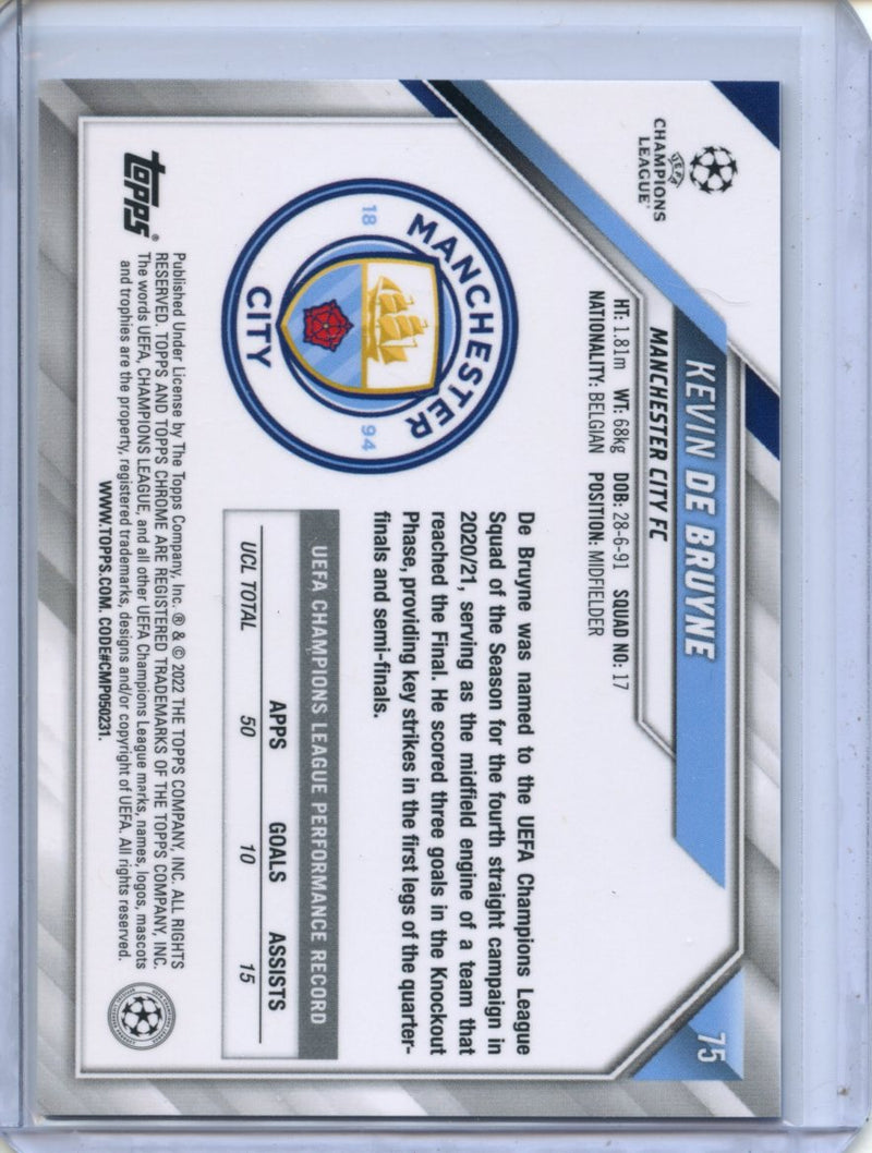 2021-22 Topps Chrome UEFA CL Kevin De Bruyne