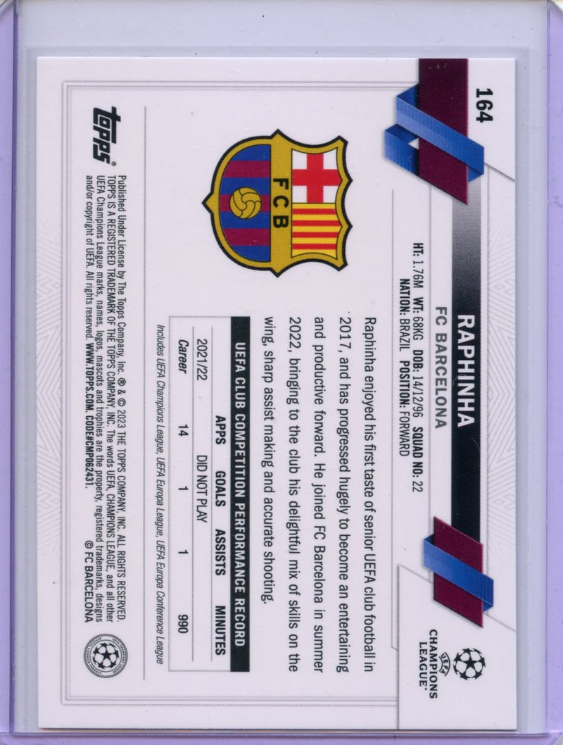 2022-23 Topps UEFA Club Competitions Raphinha Starball Foil