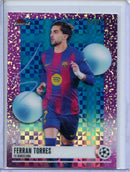 2025-26 Topps Finest UEFA Club Comps Ferran Torres Blue Checkerboard 41/75
