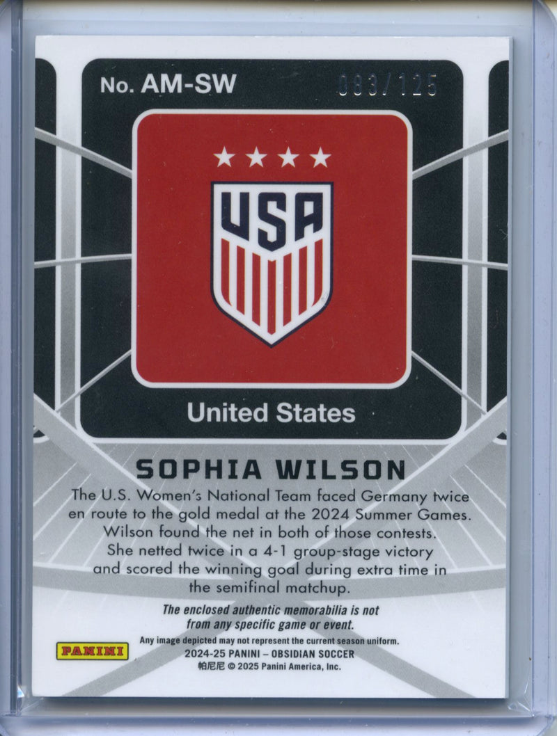 2024-25 Obsidian Soccer Sophia Wilson Atomic Material 83/125