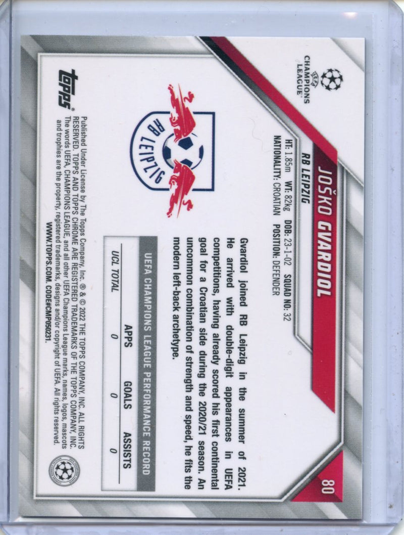 2021-22 Topps Chrome UEFA CL Josko Gvardiol
