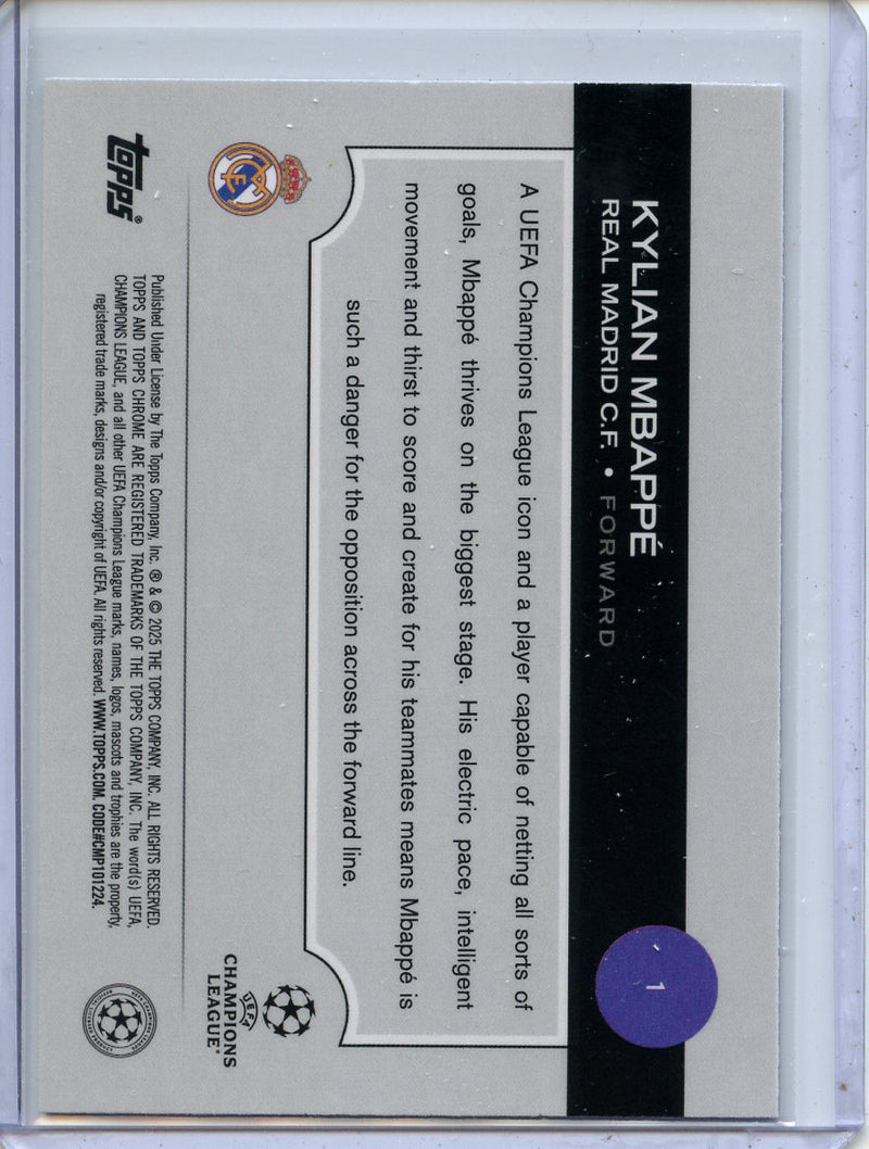 2024-25 Topps Chrome UEFA Club Comps Kylian Mbappe Wave