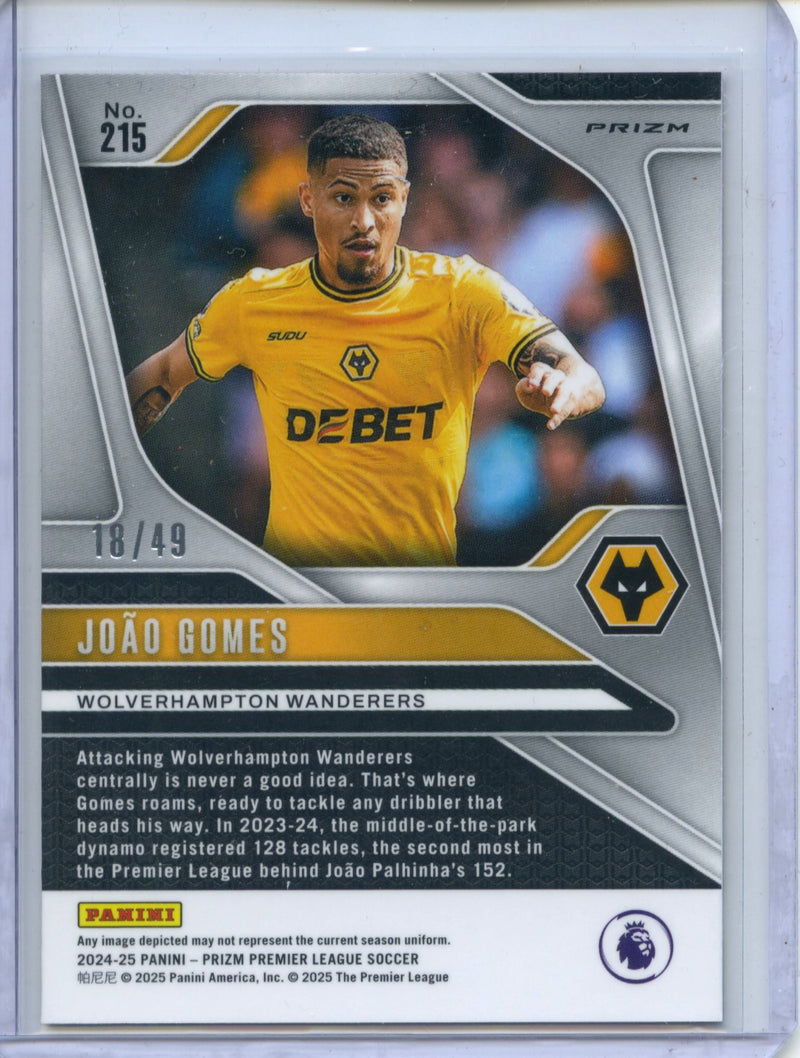 2024-25 Panini Prizm Premier League Joao Gomes Red Breakaway 18/49