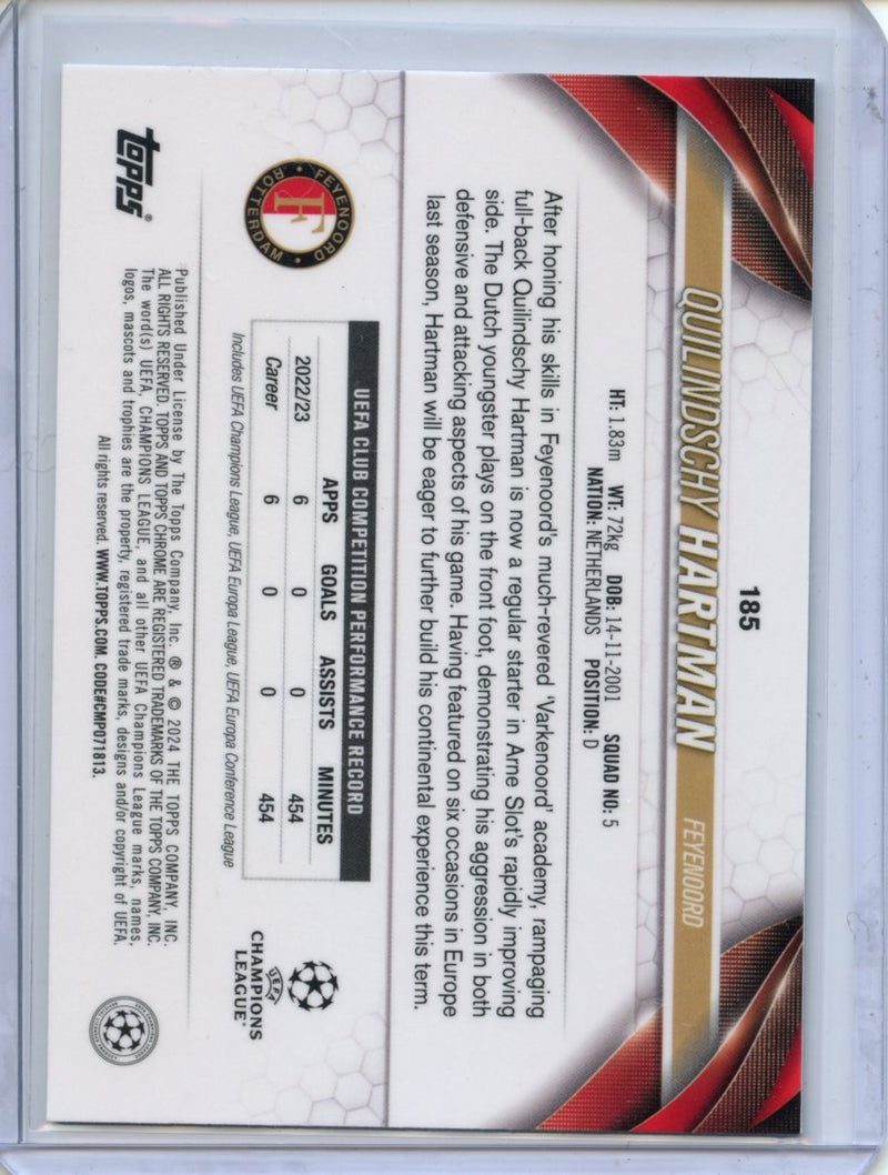 2023-24 Topps Chrome UEFA Quilindschy Hartman