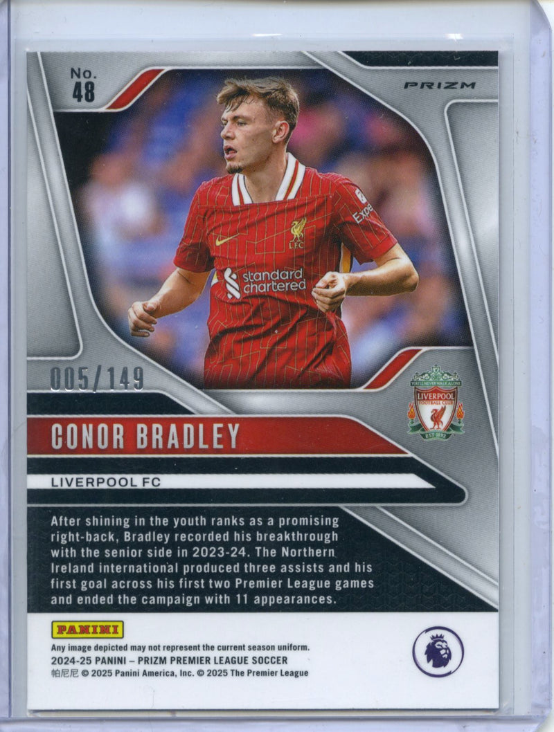 2024-25 Panini Prizm Premier League Conor Bradley Pink Breakaway 5/149