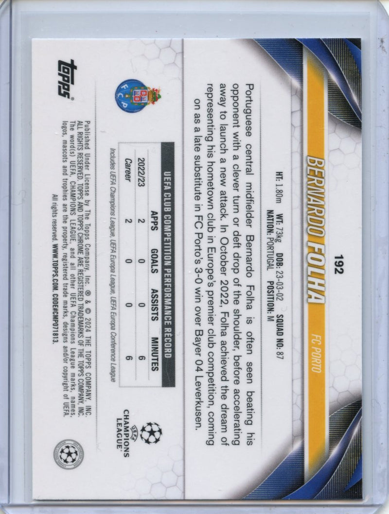 2023-24 Topps Chrome UEFA Bernardo Folha