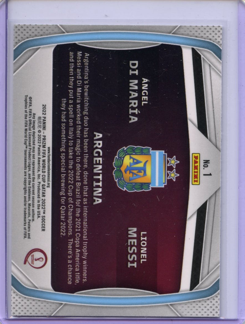 2022 Panini Prizm FIFA World Cup Qatar Angel Di Maria/Lionel Messi Connections