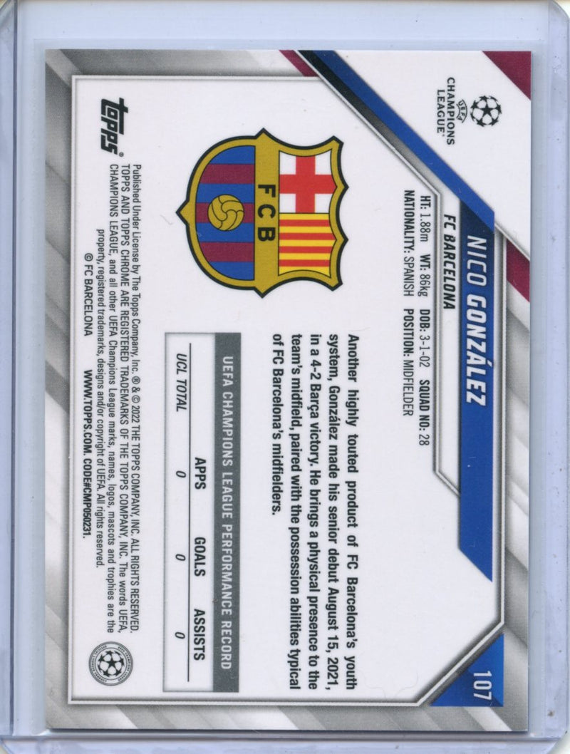 2021-22 Topps Chrome UEFA CL Nico Gonzalez
