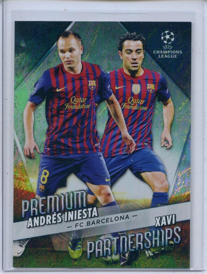 2023-24 Topps UEFA CC Jade Edition Iniesta Xavi Premium Partnerships