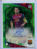 2025-26 Topps Chrome UEFA Club Comps Xavi Hernandez Autographs Green Lava 37/99