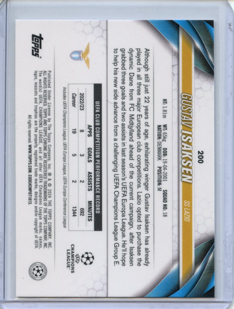 2023-24 Topps Chrome UEFA Gustav Isaksen