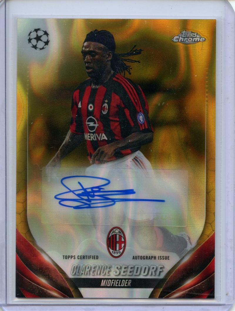 2023-24 Topps Chrome UEFA Clarence Seedorf Gold Lava Autograph