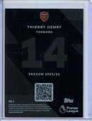 2025-26 Topps Premier League Thierry Henry Black Edge Edition