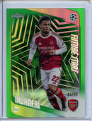 2025-26 Topps Chrome UEFA Club Comps Ethan Nwaneri Green 84/99