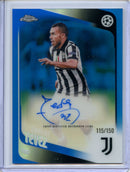 2025-26 Topps Chrome UEFA Club Comps Carlos Tevez Autographs Blue 115/150