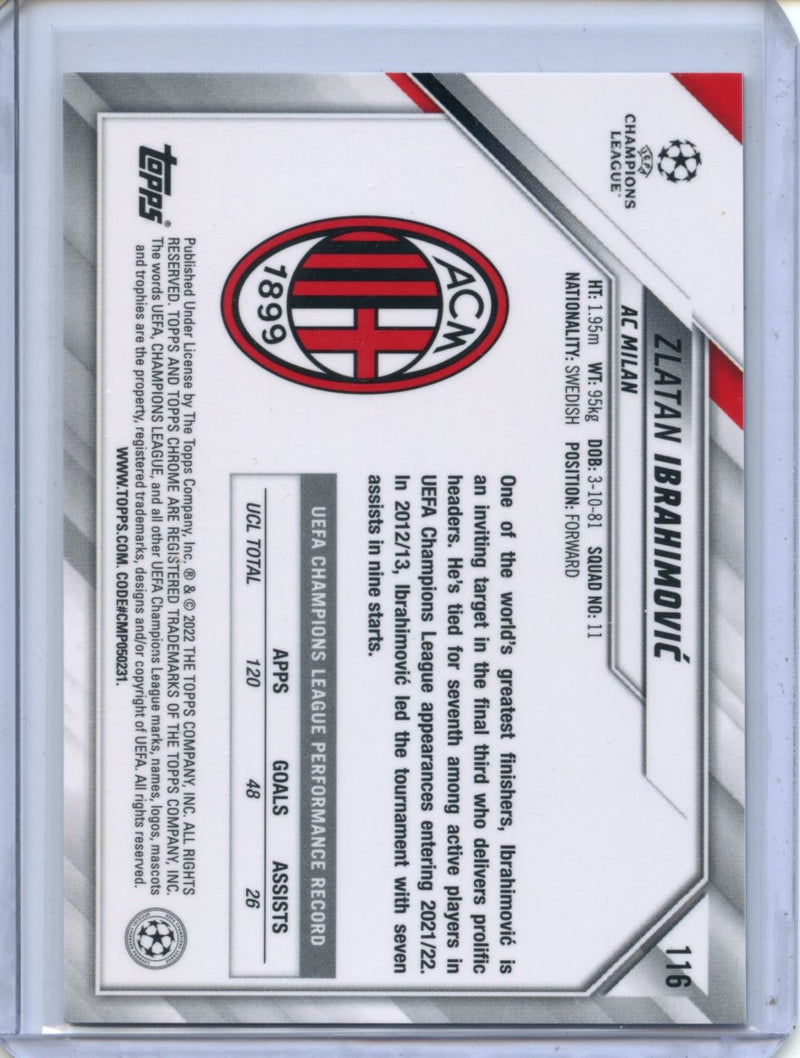 2021-22 Topps Chrome UEFA CL Zlatan Ibrahimovic