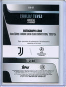 2025-26 Topps Chrome UEFA Club Comps Carlos Tevez Autographs Blue 115/150