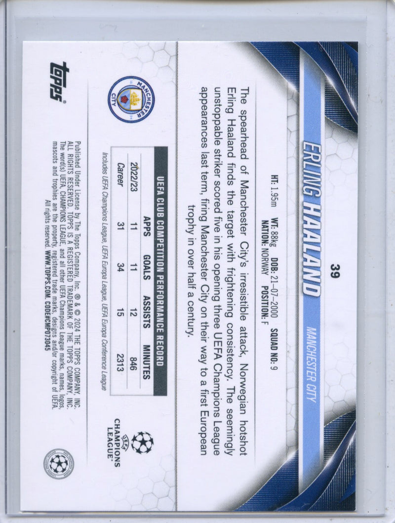 2023-24 Topps UEFA CC Jade Edition Erling Haaland