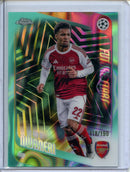 2025-26 Topps Chrome UEFA Club Comps Ethan Nwaneri Aqua Lava 118/199
