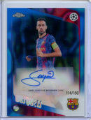 2025-26 Topps Chrome UEFA Club Comps Sergio Busquets Autographs Blue Lava 114/150