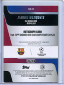 2025-26 Topps Chrome UEFA Club Comps Sergio Busquets Autographs Blue Lava 114/150