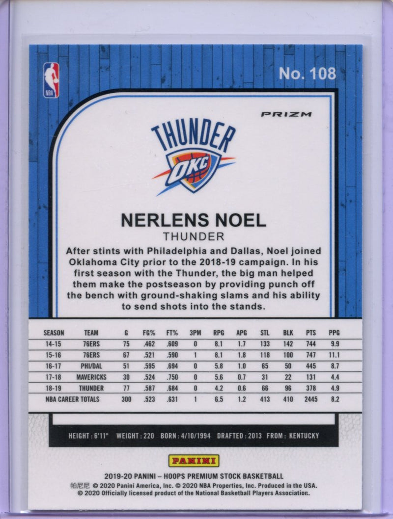 2019-20 Hoops Premium Nerlens Noel Laser