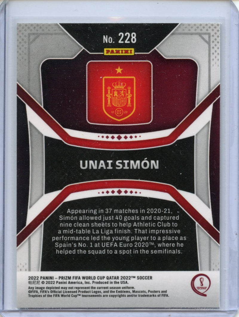 2022 Panini Prizm FIFA World Cup Qatar Unai Simon