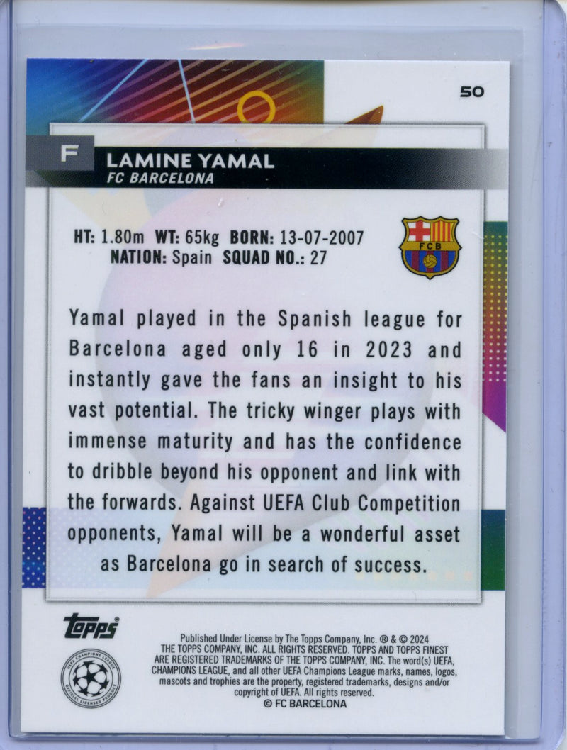 2023-24 Topps Finest UEFA Club Competitions Lamine Yamal