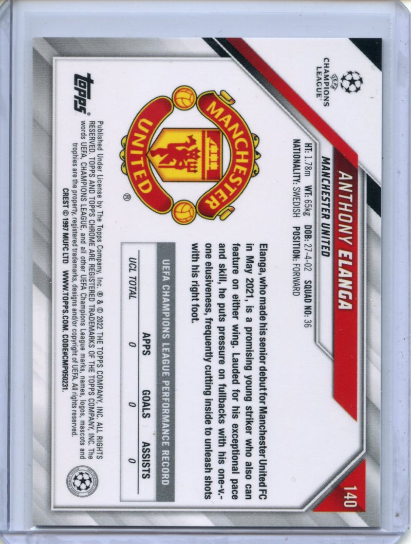 2021-22 Topps Chrome UEFA CL Anthony Elanga