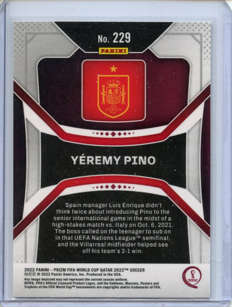 2022 Panini Prizm FIFA World Cup Qatar Yeremy Pino