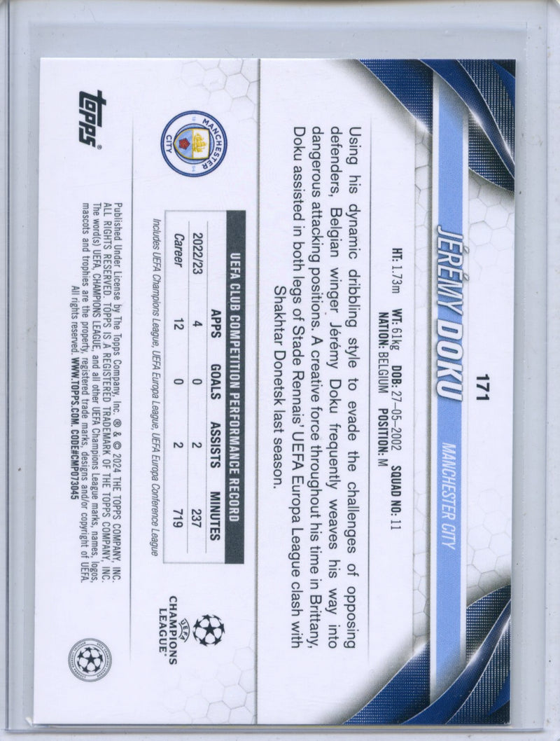 2023-24 Topps UEFA CC Jade Edition Jeremy Doku