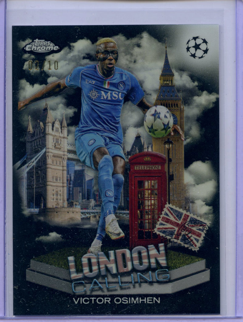 2023-24 Topps Chrome UEFA Victor Osimhen London Calling Black 2/10