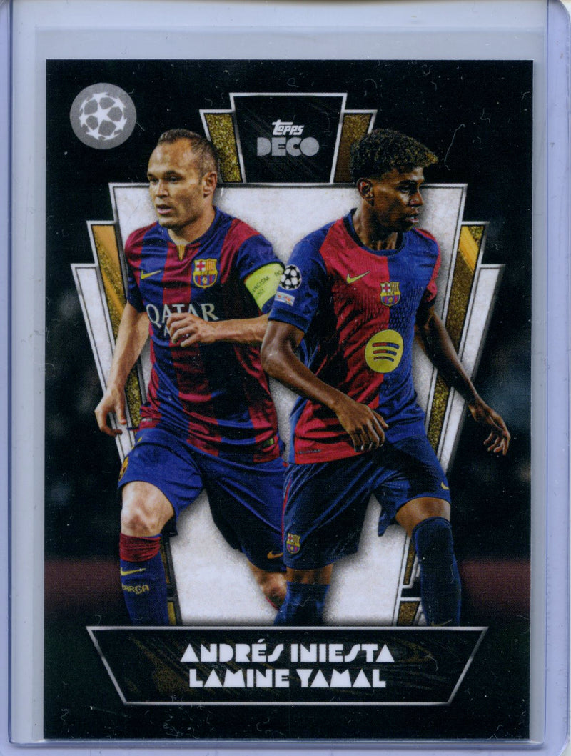2024-25 Topps UEFA Deco Andrés Iniesta / Lamine Yamal Then & Now