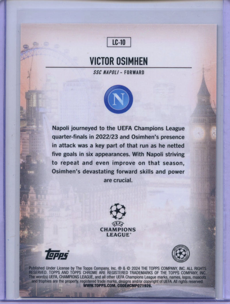 2023-24 Topps Chrome UEFA Victor Osimhen London Calling Black 2/10