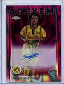 2024-25 Topps Chrome UEFA Club Comps Karim Adeyemi Magenta Lava Autograph 53/75