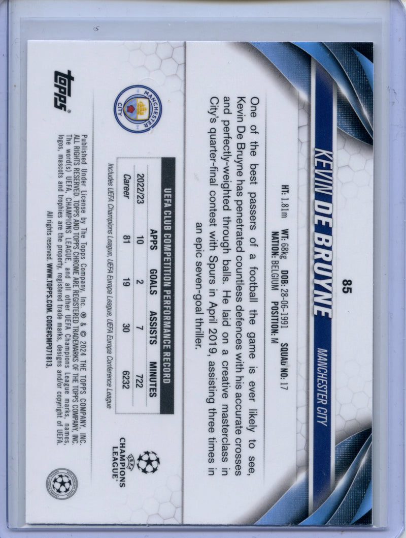 2023-24 Topps Chrome UEFA Kevin De Bruyne Orange 11/25