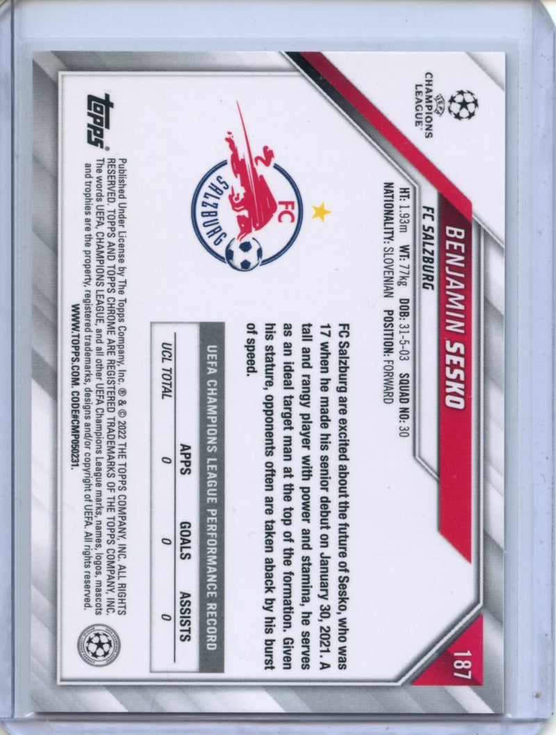 2021-22 Topps Chrome UEFA CL Benjamin Sesko