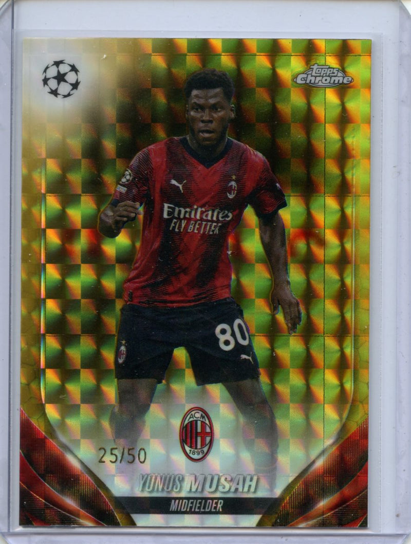 2023-24 Topps Chrome UEFA Yunus Musah Gold Geometric 25/50