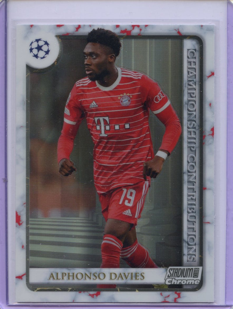 2022-23 Topps Stadium Club Chrome UEFA Club Competitions Alphonso Davies Championship Contributions