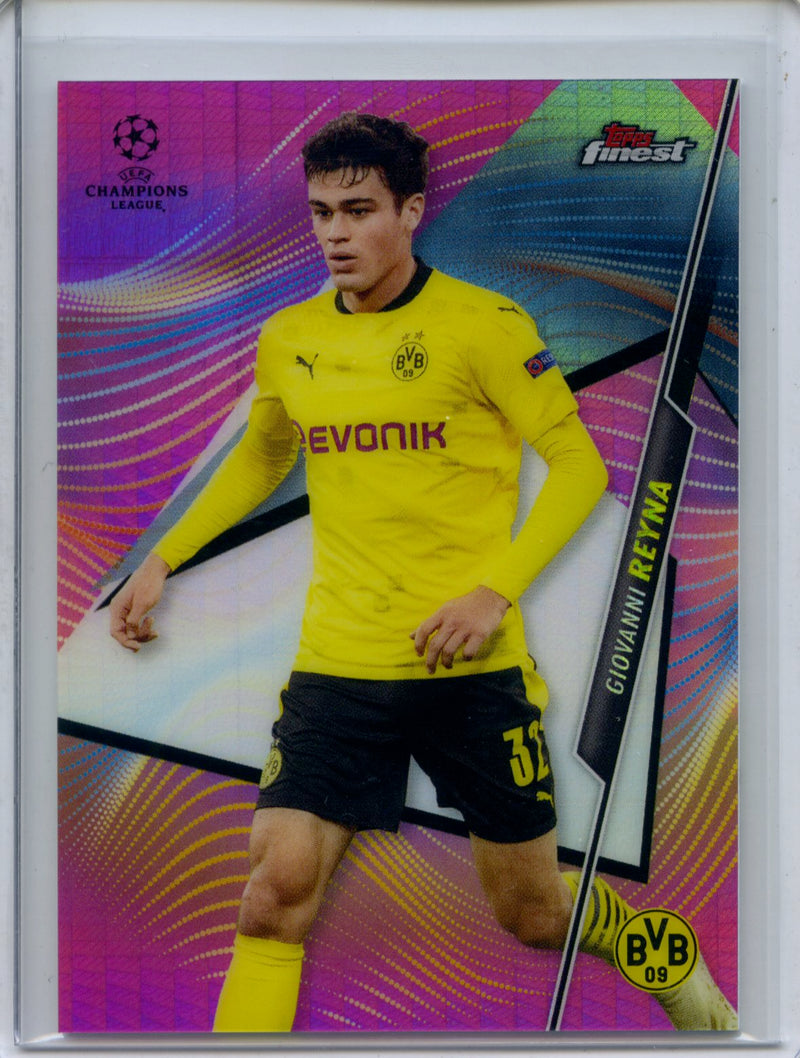 2020-21 Topps Finest UEFA Champions League Giovanni Reyna Pink Prism 42/125